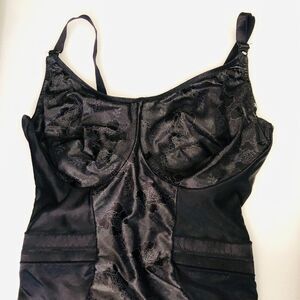 Vintage Sears Black Full Body Girdle/Shapewear #22186 Size 42D Romantic Goth